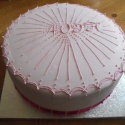 Victoria sponge filled with strawberry buttercream for a 40th birthday