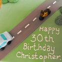 30th birthday cake for a car and motorbike fanatic