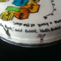 Text round the outside of my daughters birthday cake.