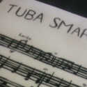 Sheet music for 'Tuba Smarties' for my dads' 60th birthday - gluten free vanilla cake