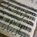 Sheet music for 'Tuba Smarties' for my dads' 60th birthday - gluten free vanilla cake
